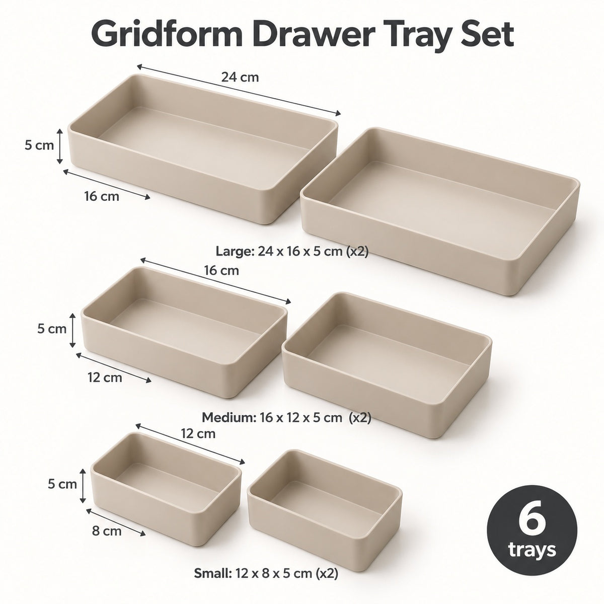 ORDELVYN Gridform Drawer Tray Set
